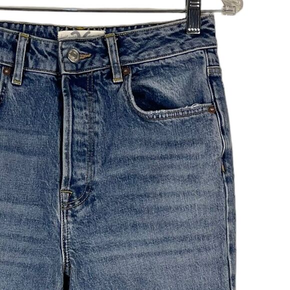 Free People Stella Kick Flare High Rise Raw Hem Cropped Jeans Size 26 - Picture 7 of 14